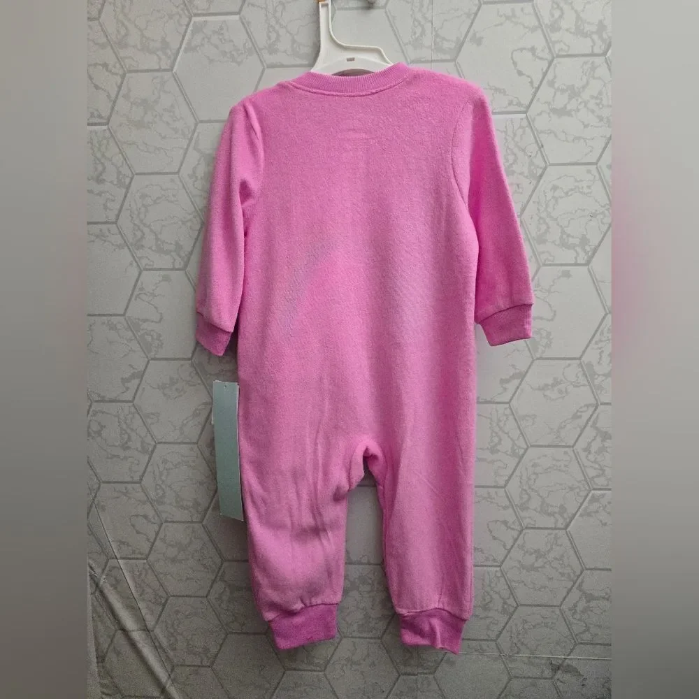 Nwt Toddler Girl's Care Bears Pink Blanket Sleeper Footed Pajama w Hat